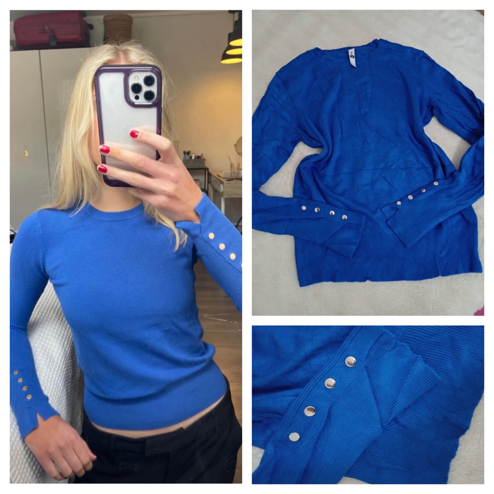 Pull basique bleu