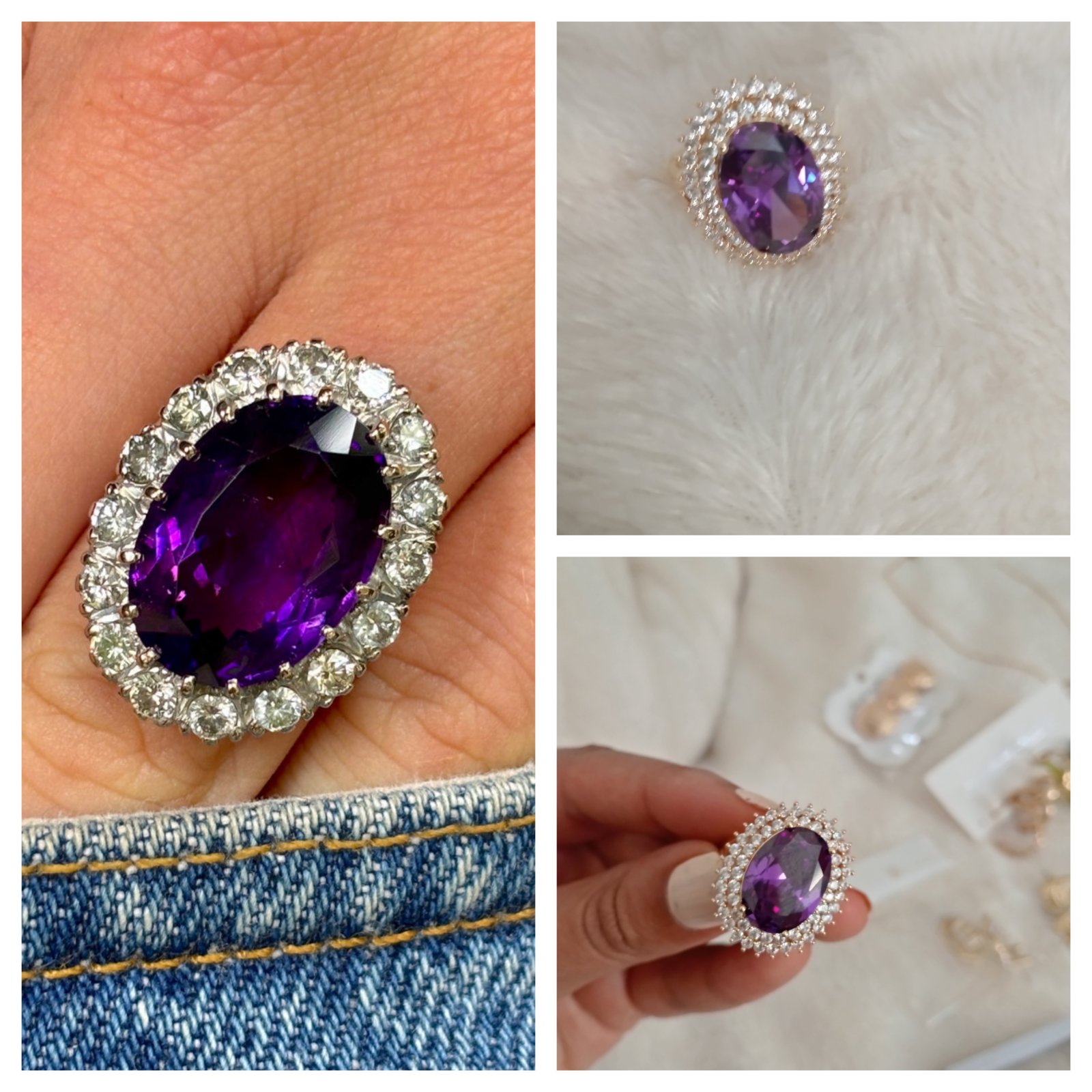 Bague ajustable plaqué or vintage style