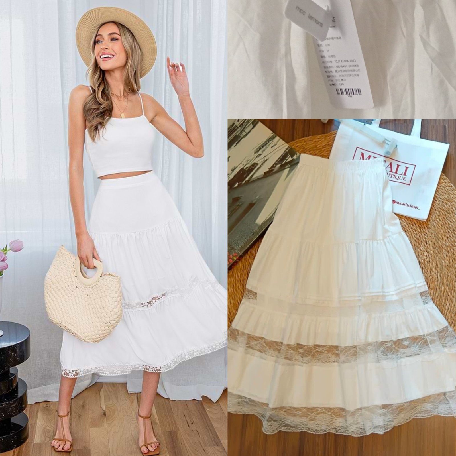 Jupe kamraya cotton dentelle neuf