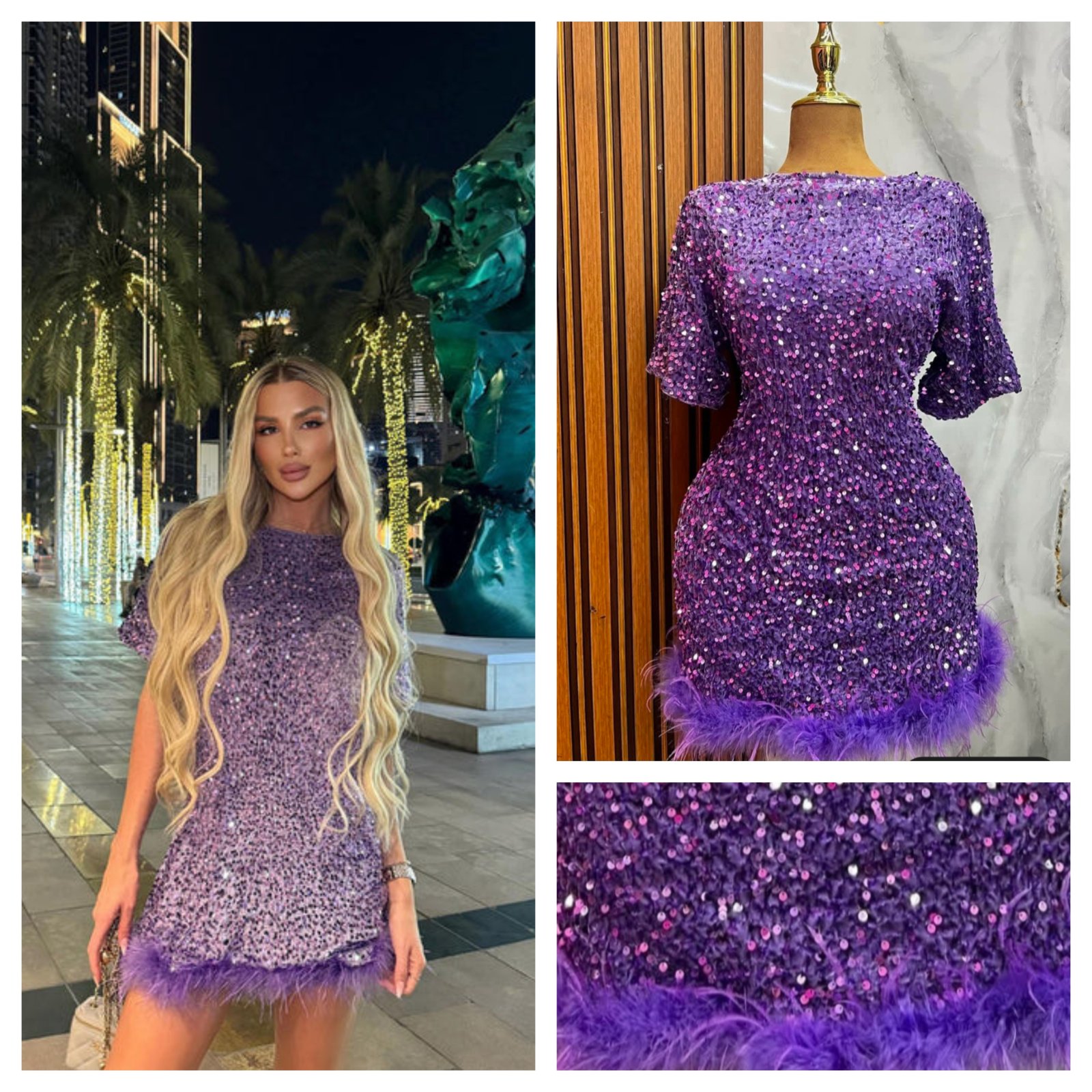 Mini sequinned dress