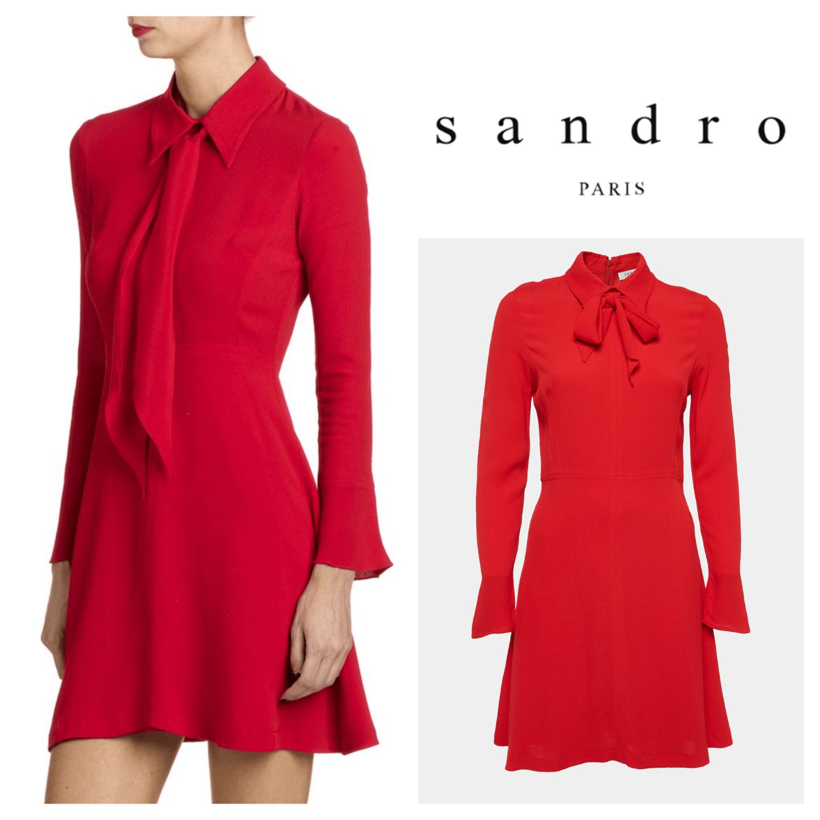 Sandro mini red dress size 1