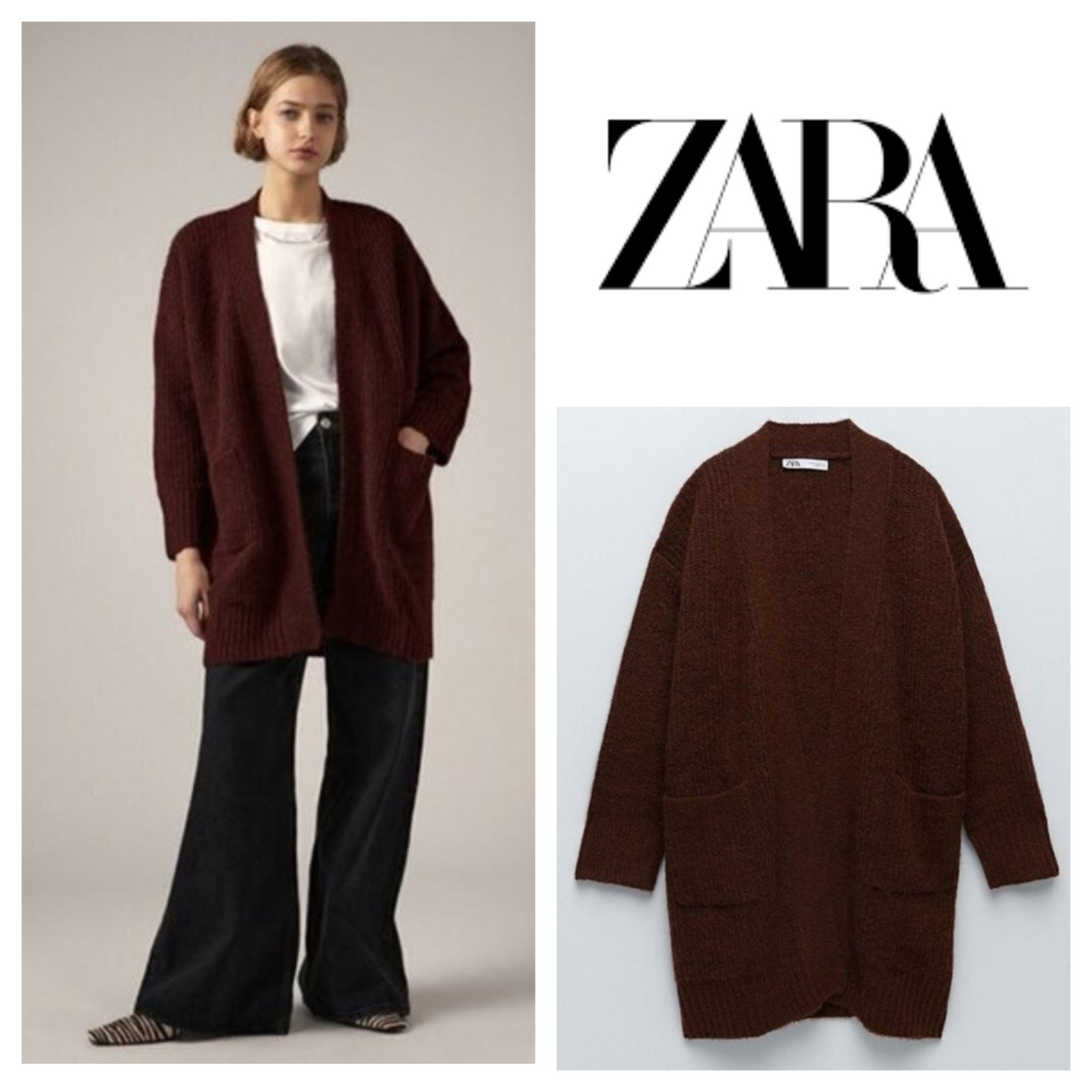 Cardigan burgundy Zara 