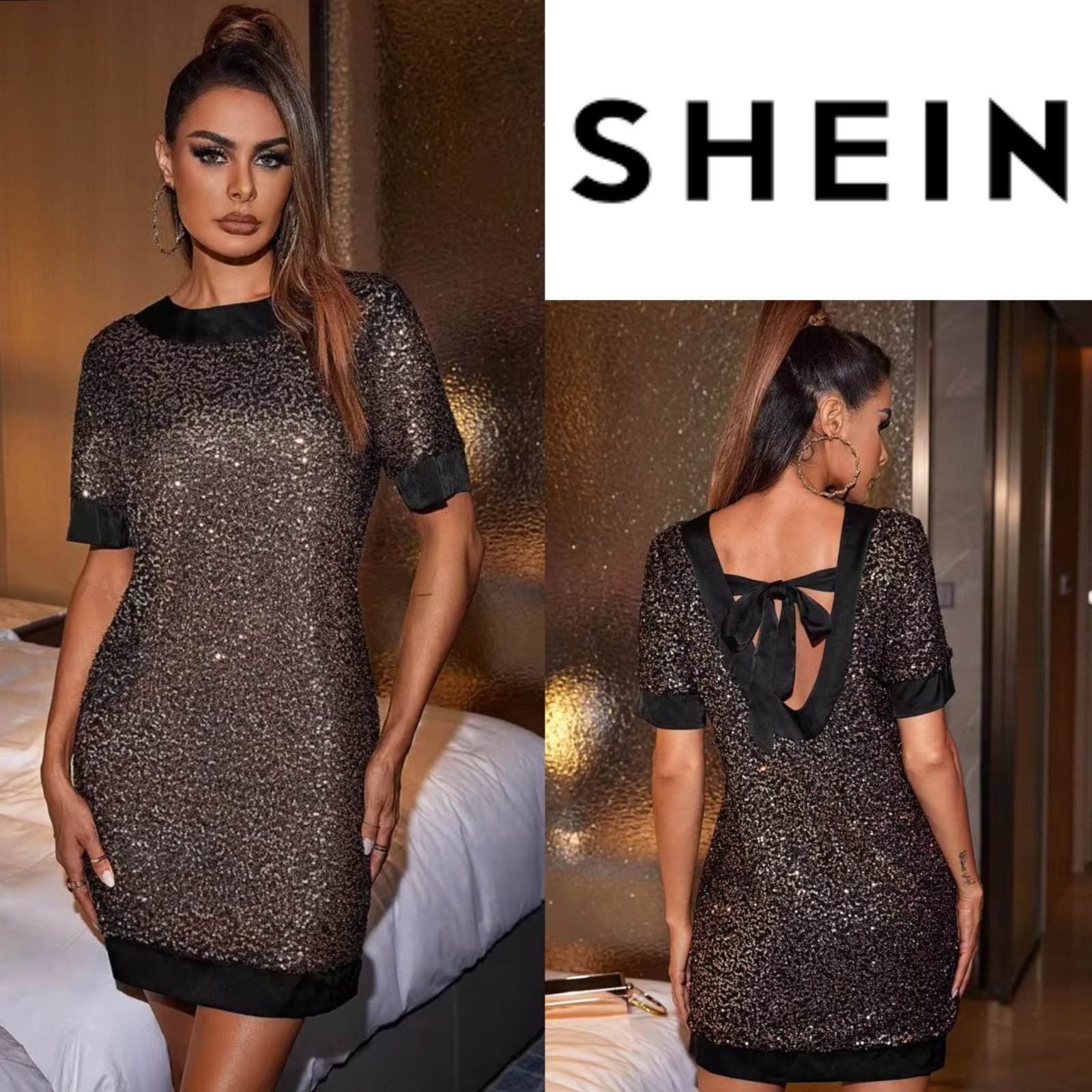 Robe mini en sequins shein