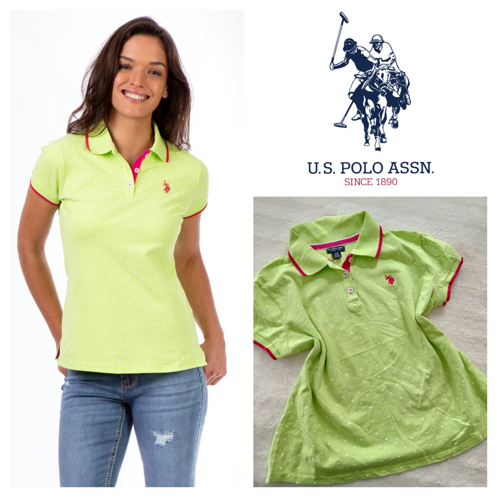 Polka dots us polo assn m,l