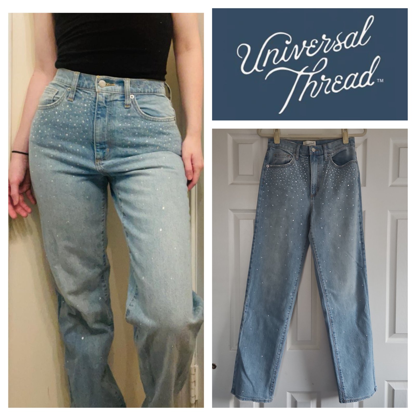 Jeans strass universal thread 