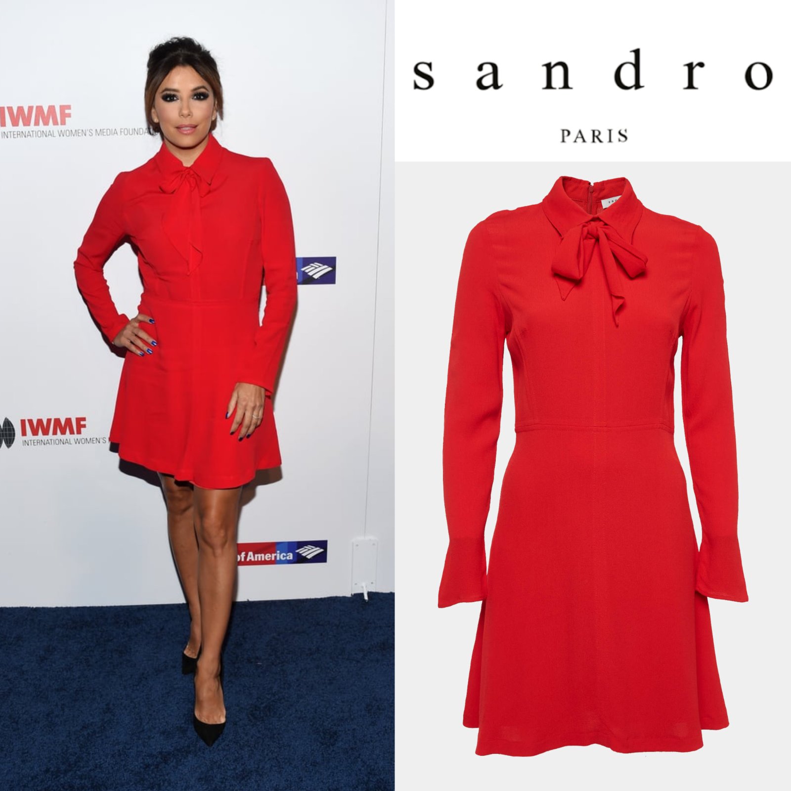 Robe mini rouge Sandro size1
