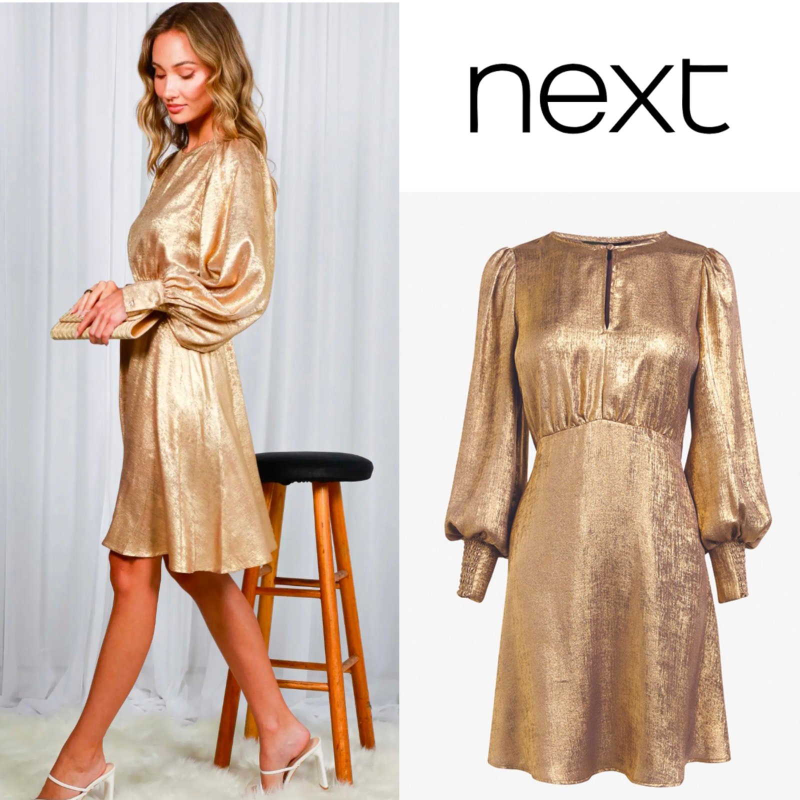 Gold shimmering dress size 10