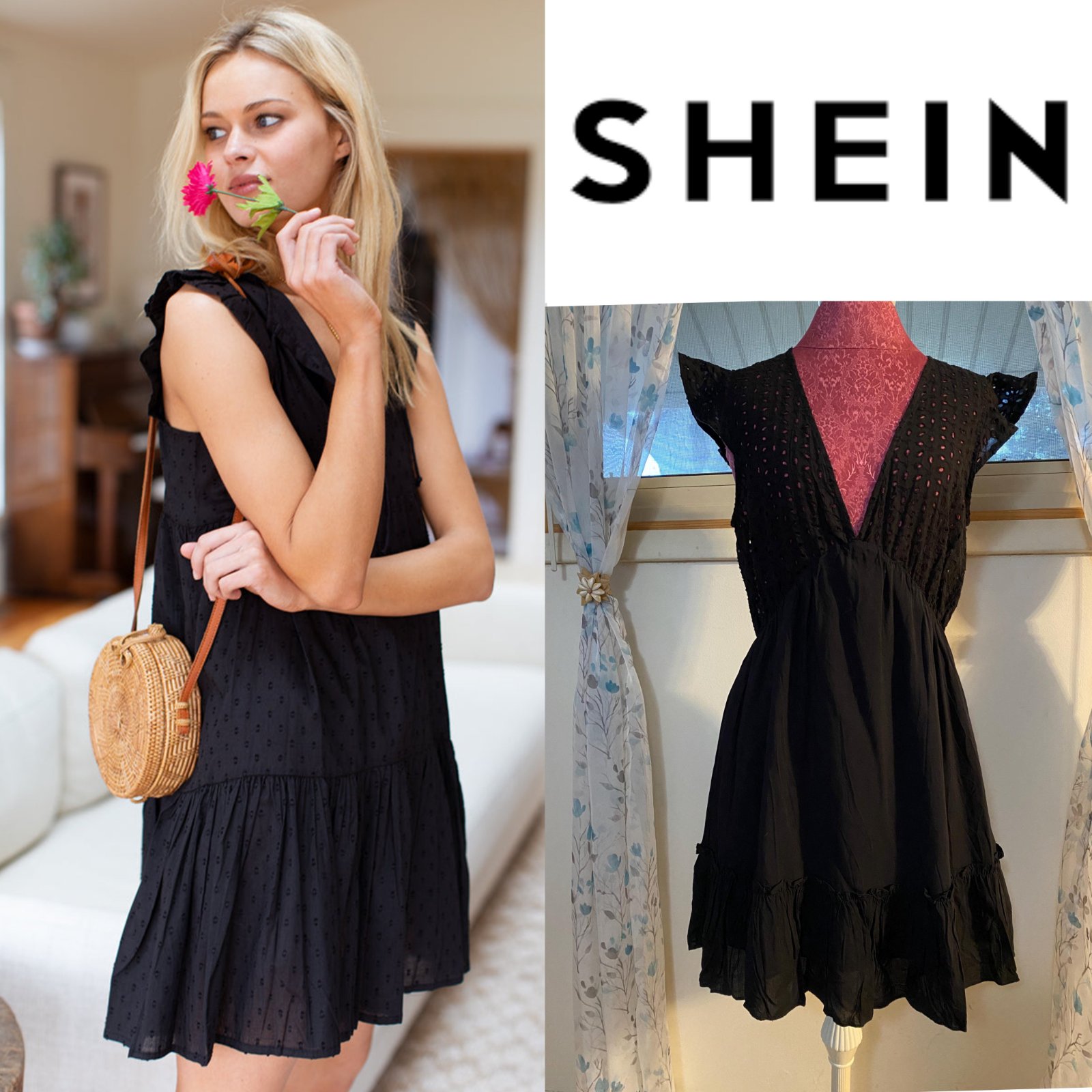 Robe cotton broderie shein 