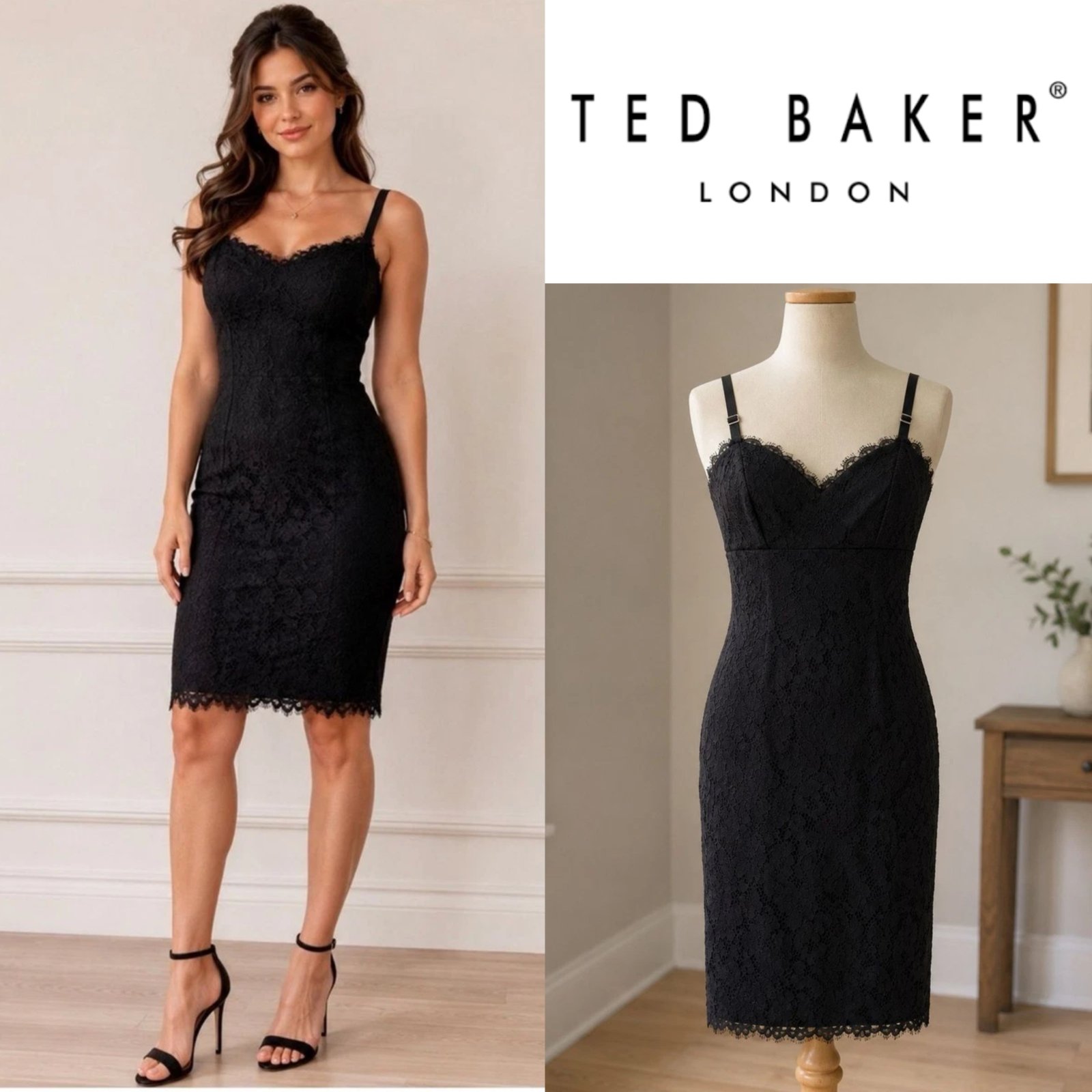 Robe noir Ted Baker authentique size 2