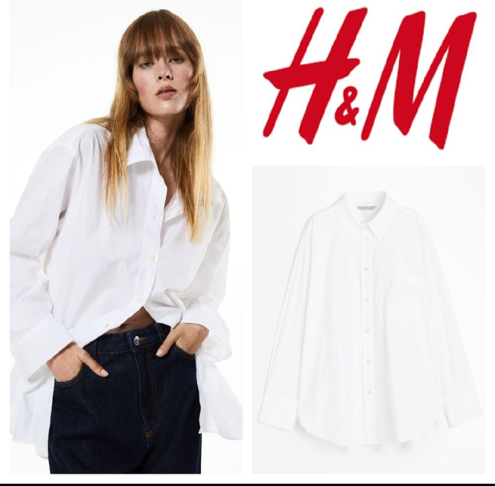 Chemise cotton blanche h&m