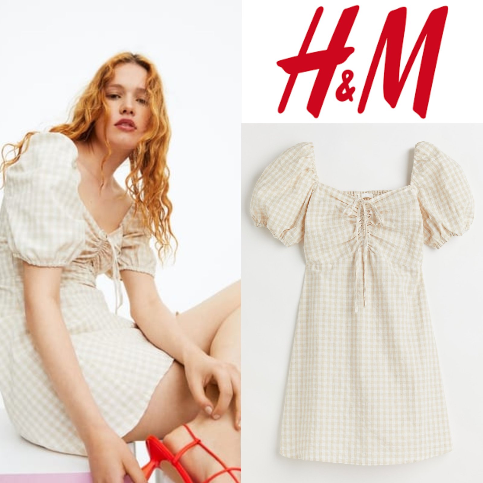 Robe beige h&m