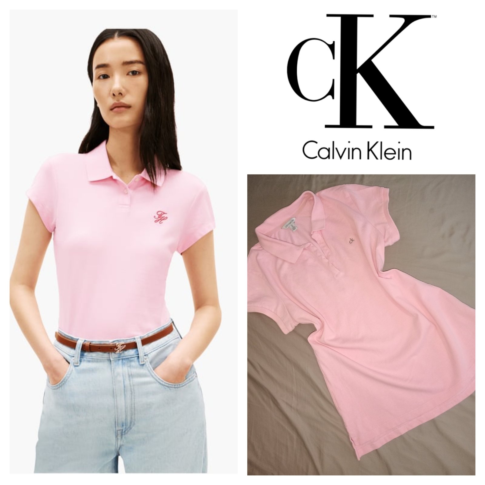 Polo Calvin Klein logo métal 