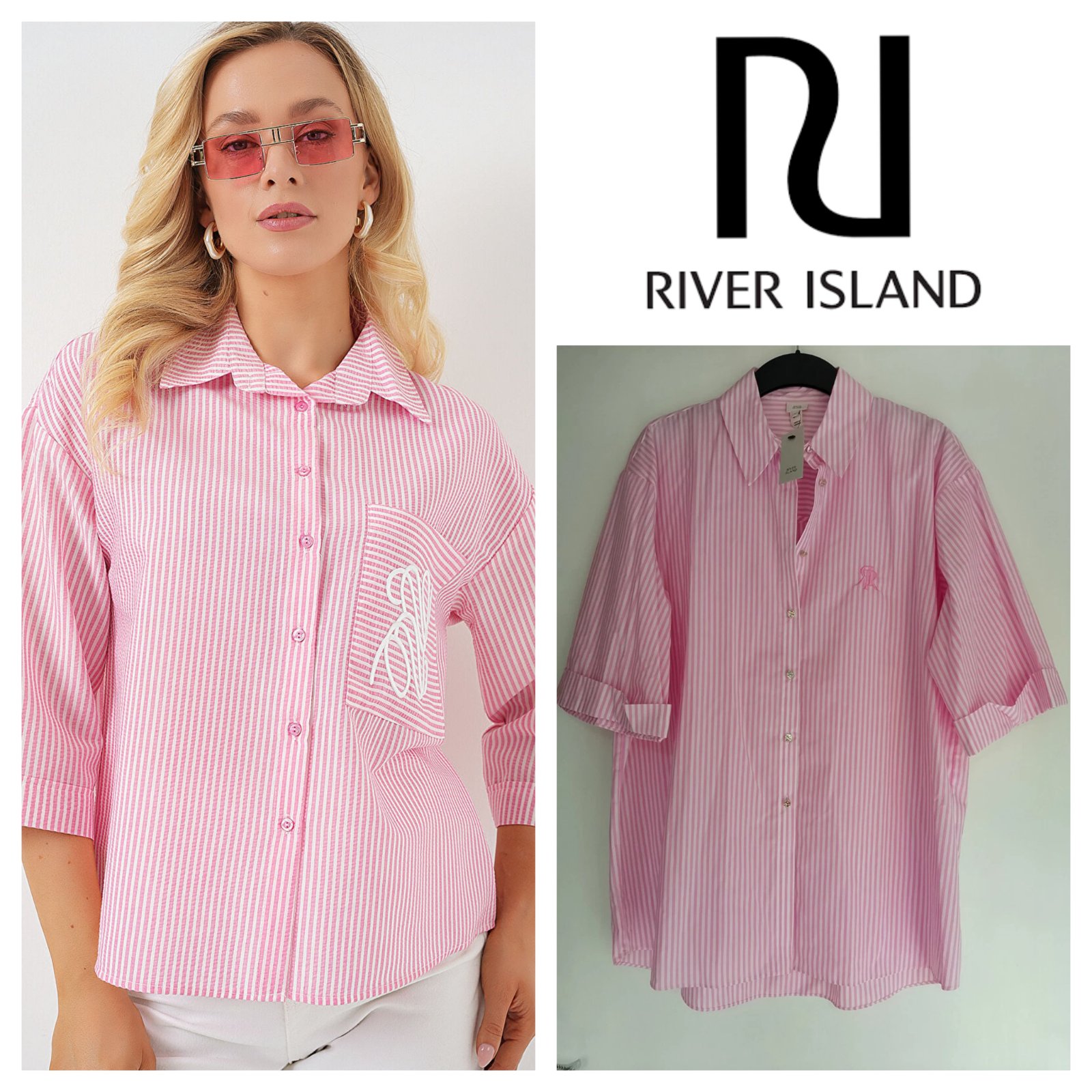 Striped oversized shirt T16 42/44/46