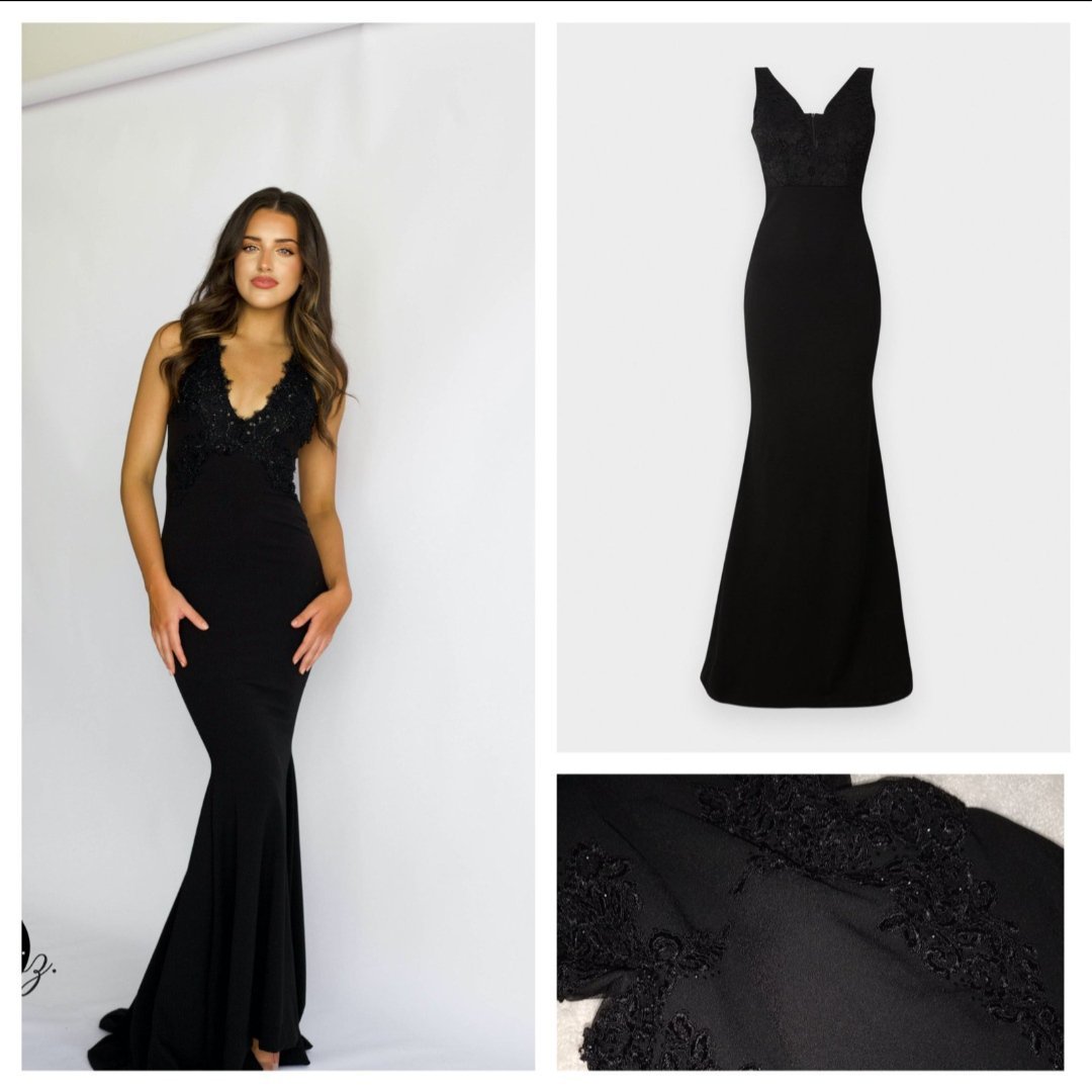 Robe maxi noir soirée 