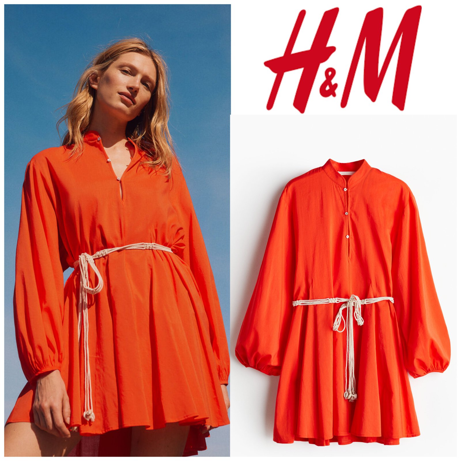 Robe chemise h&m m,l