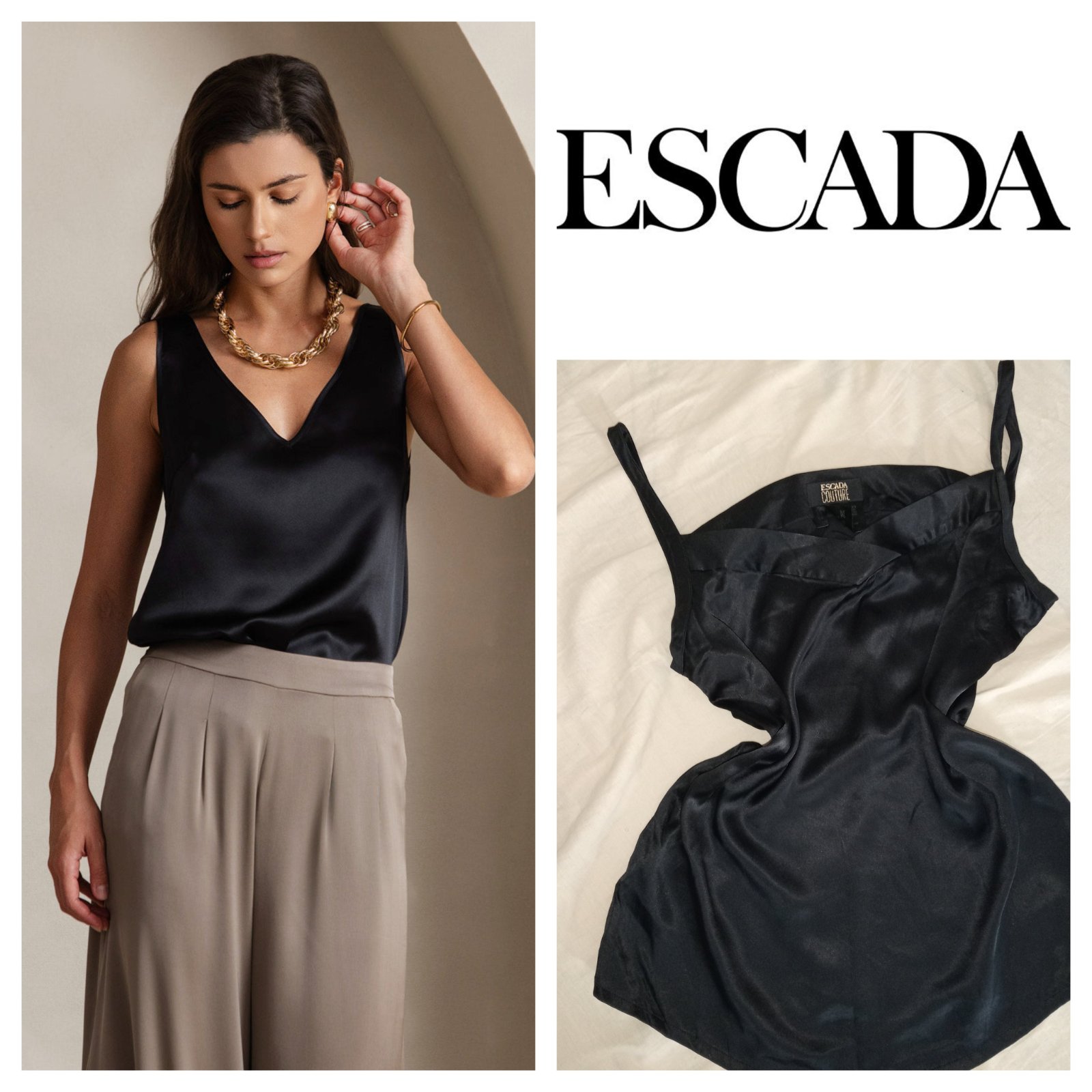 Top en soie Escada authentique m,l