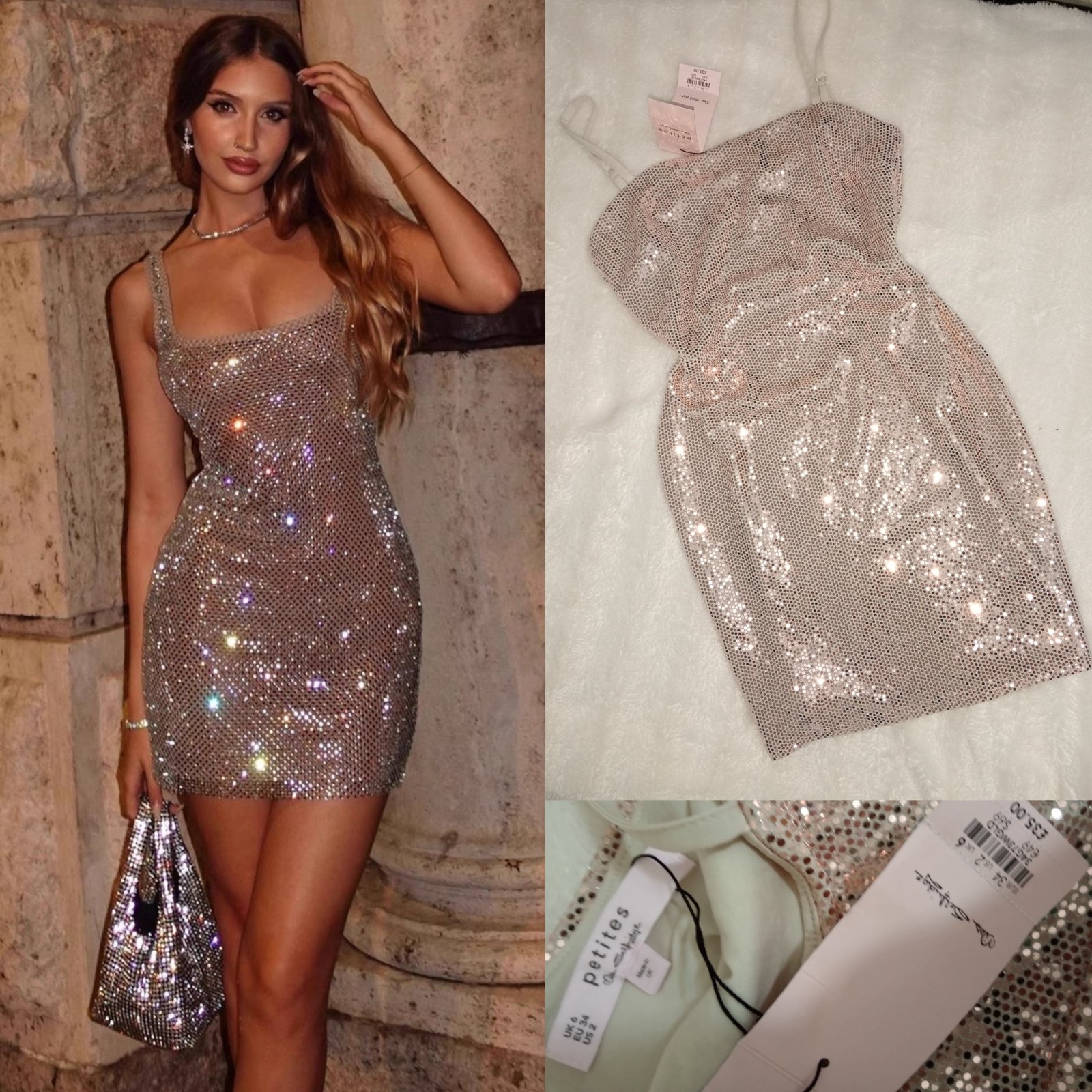 Mini bling bling rose gold dress