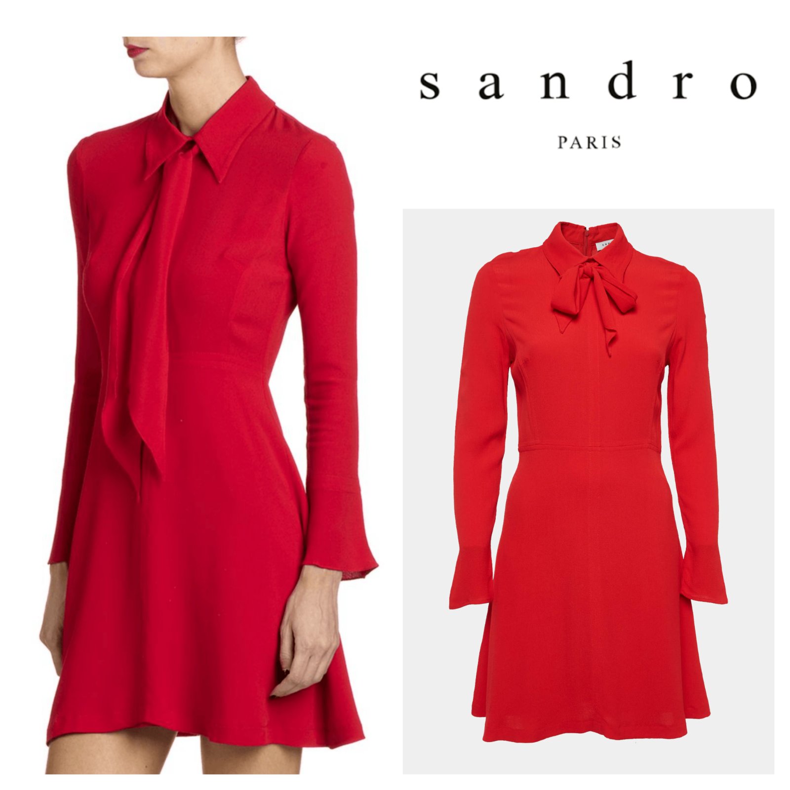 Red dress Sandro size 1 xs,s