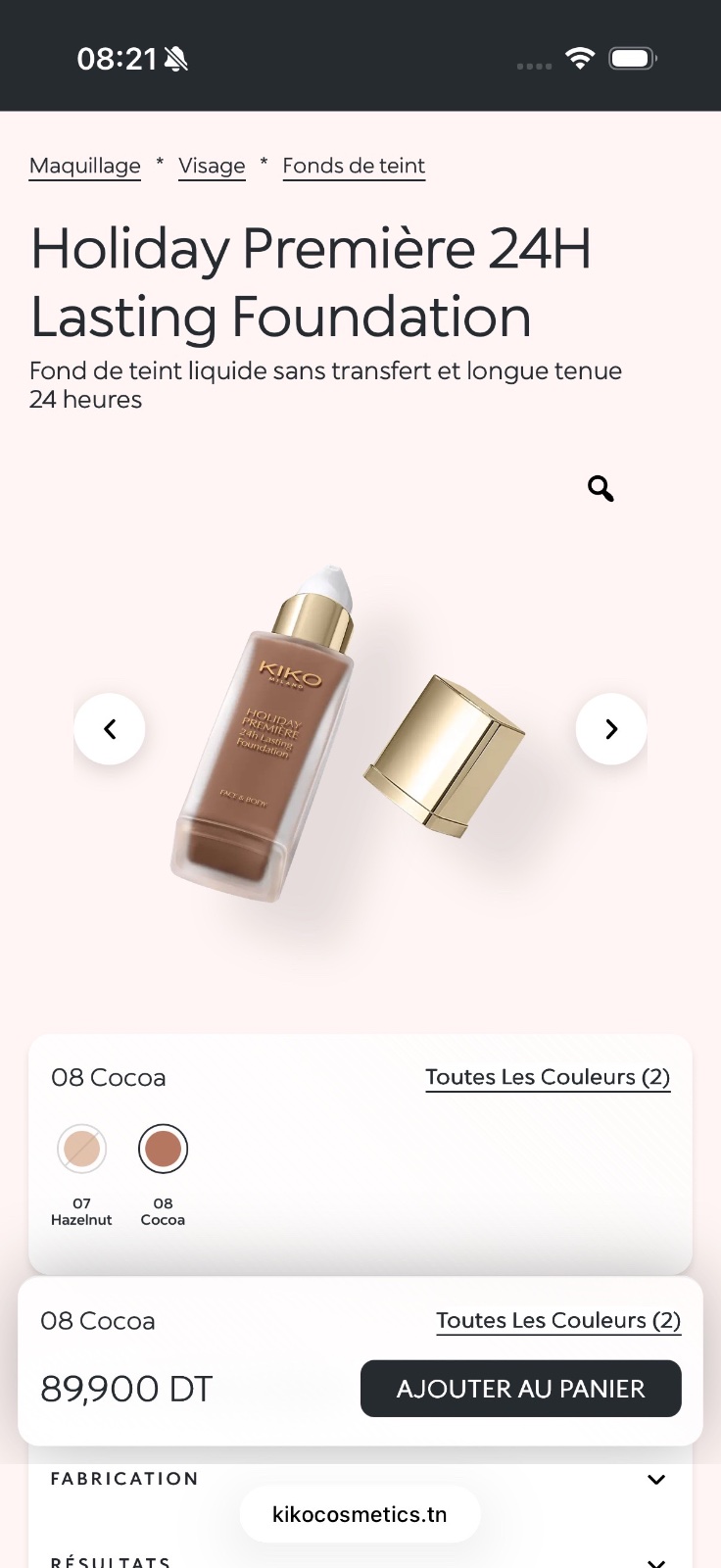 KIKO Holiday Première 24H Lasting Foundation
