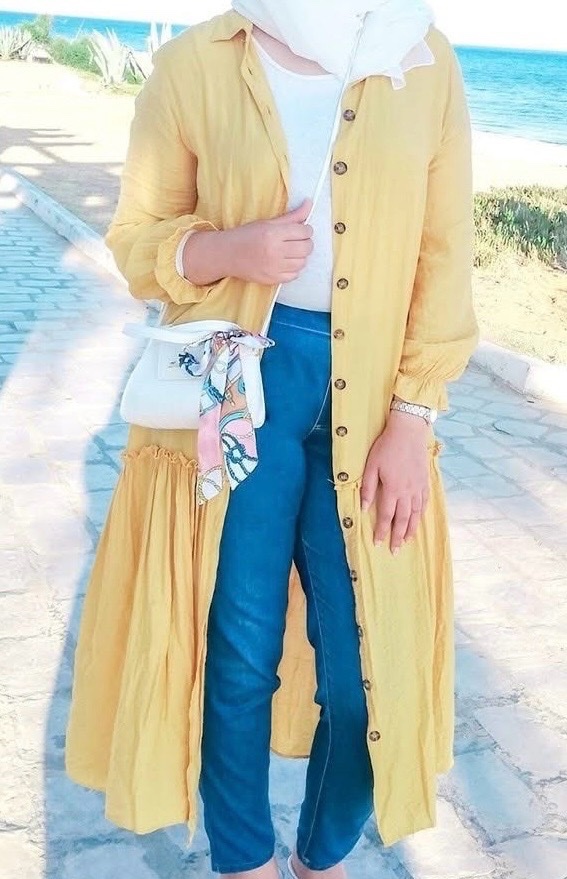 Superbe Robe Chemise Jaune Moutarde💛