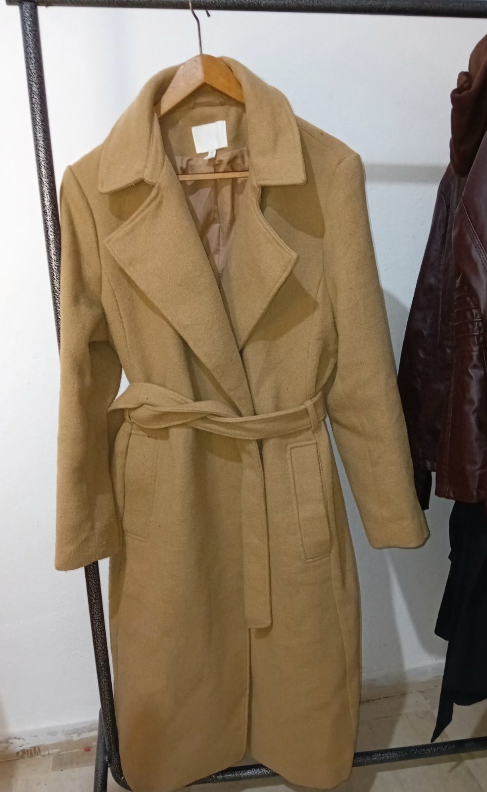 Manteau cachemire beige