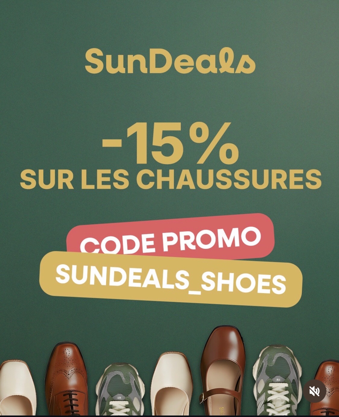 PROMO 15% pour les chaussures