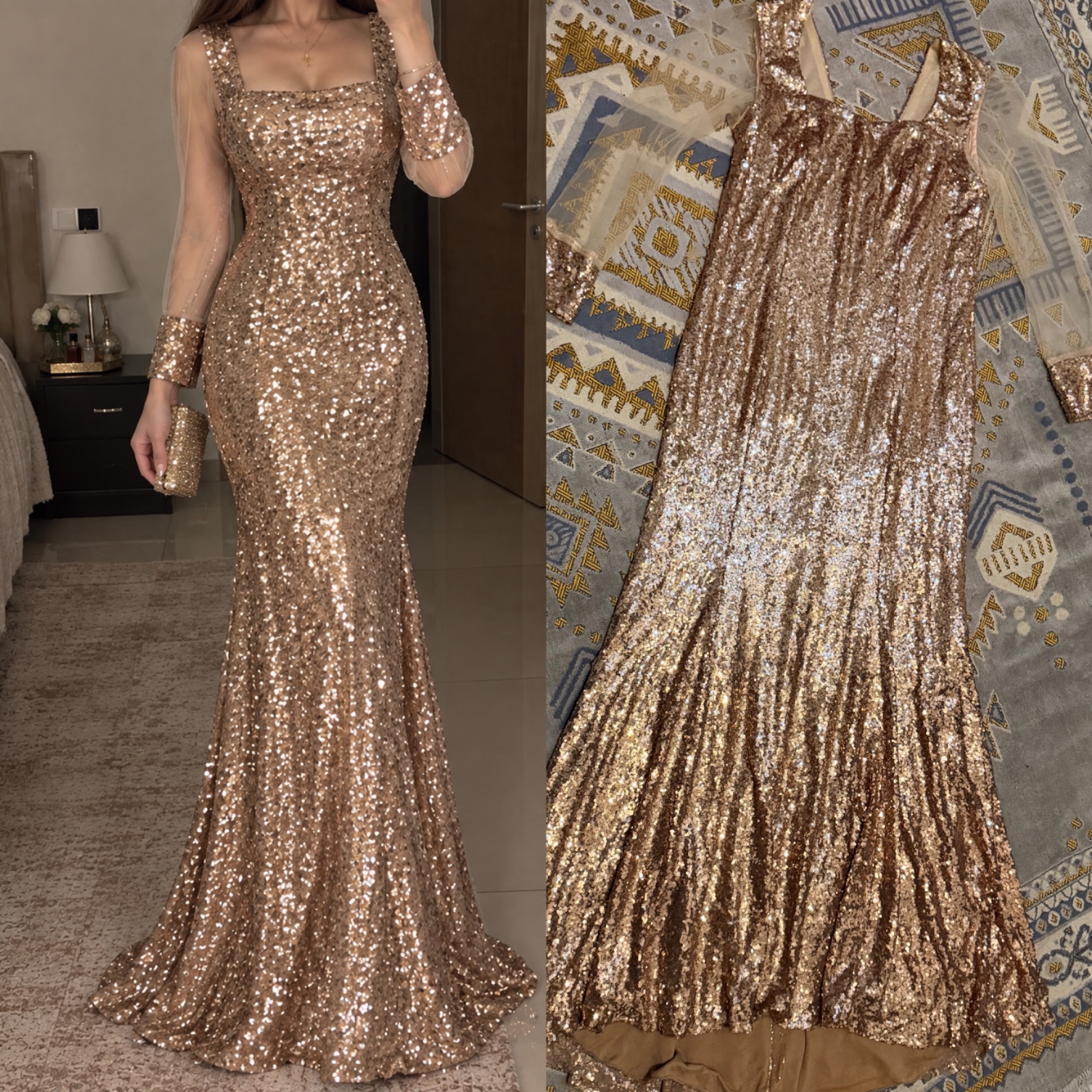 Robe soirée doré