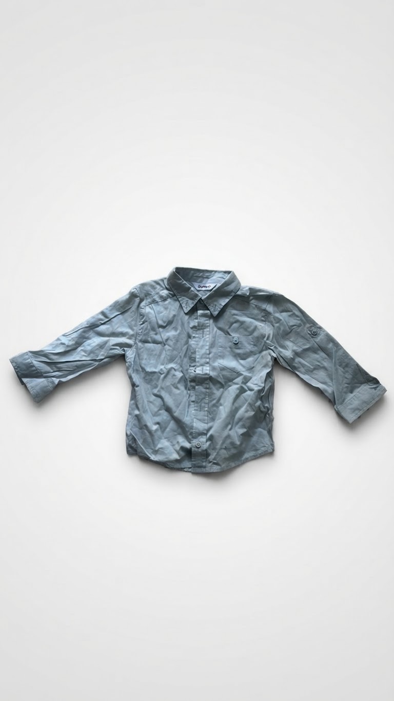 Chemise manches longues garçon bleue clair
