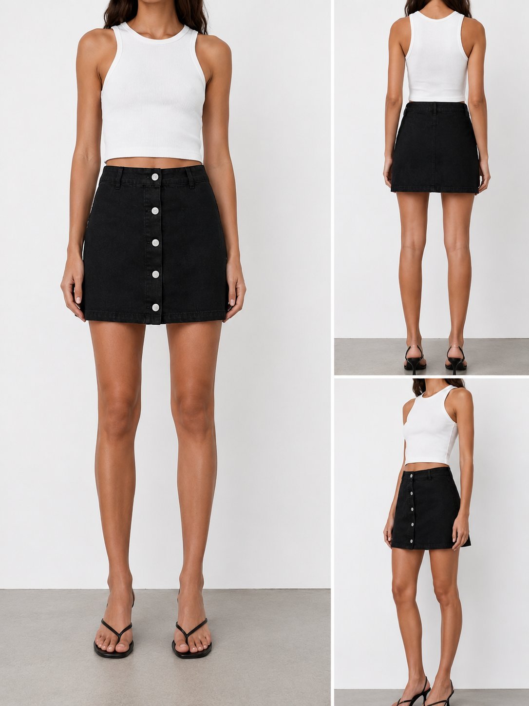 Jupe noire ZARA Mini jupe noire ZARA avec fermeture à boutons sur le devant. Coupe droite, élégante et facile à porter au quotidien ou pour une sortie. En très bon état, sans défaut.