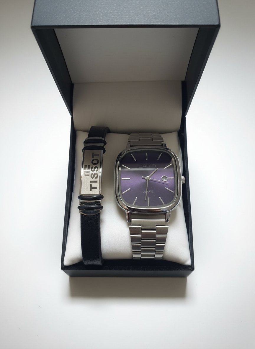 Montre casio & bracelet Tissot+coffret neuf 
