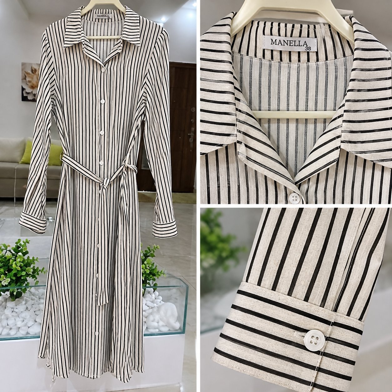 Robe chemise longue rayée Manella, taille 38
