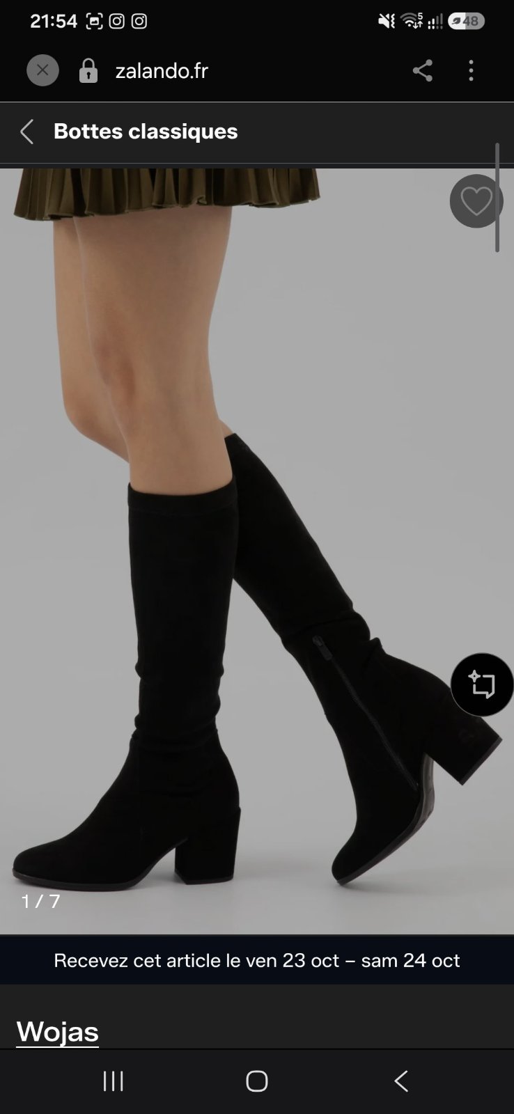 Bottes noires suédine Stradivarius, talon carré, pointure 37