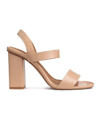 Sandales H&M nude vernies talon carré, pointure 37