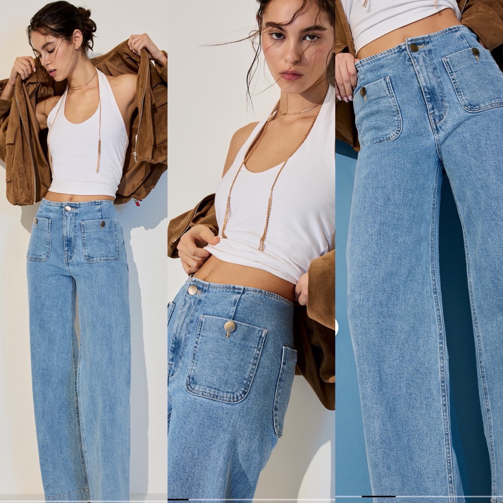 Jeans large tendance neuf plusieurs tailles