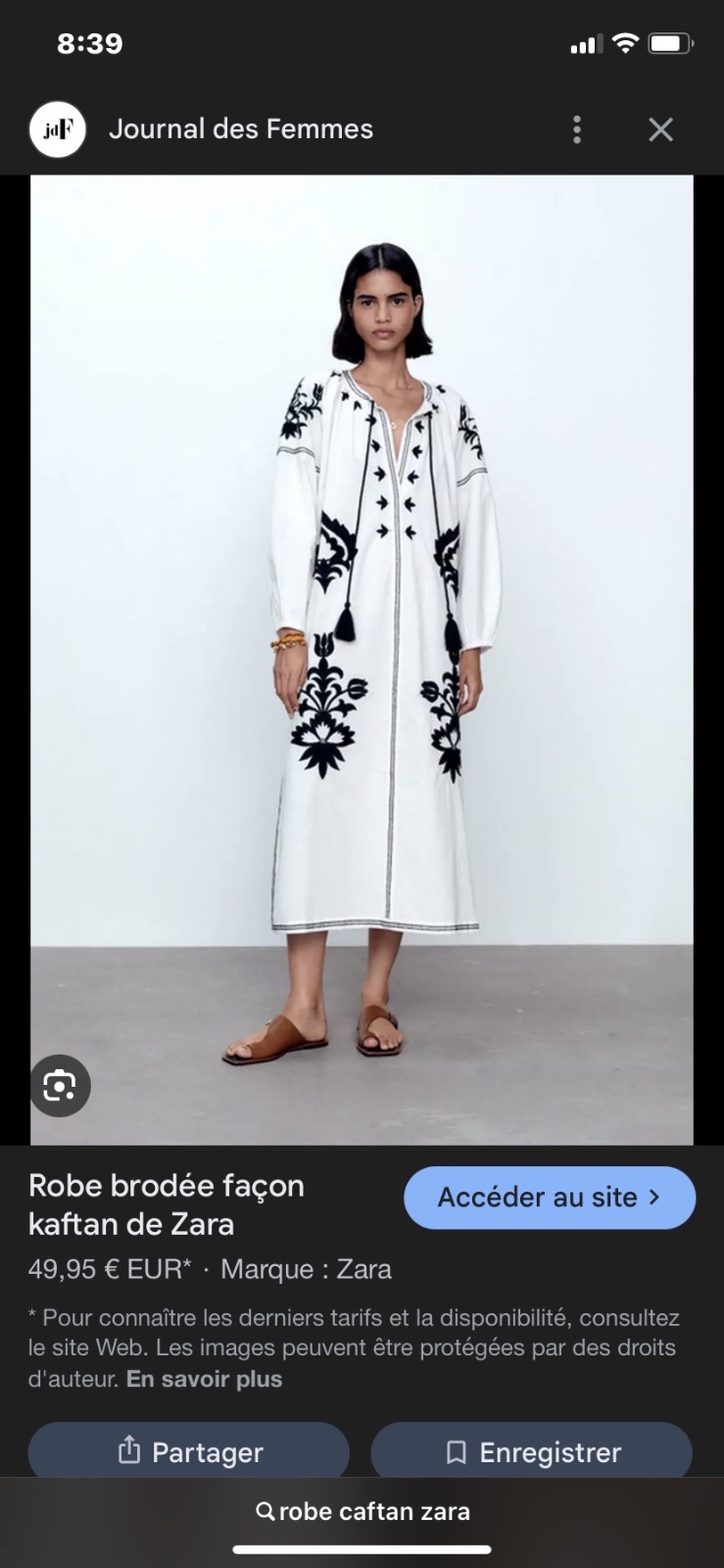 Robe caftan