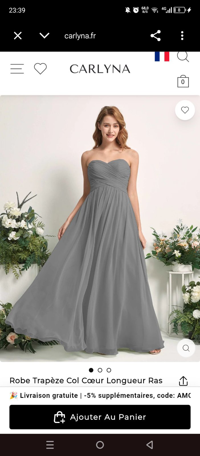 Robe longue gris 