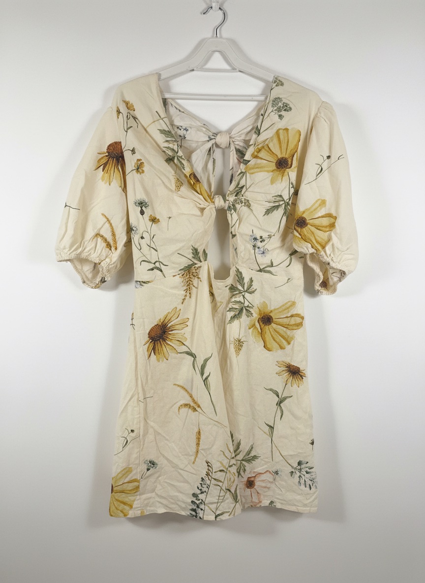 Robe H&M fleurie crème