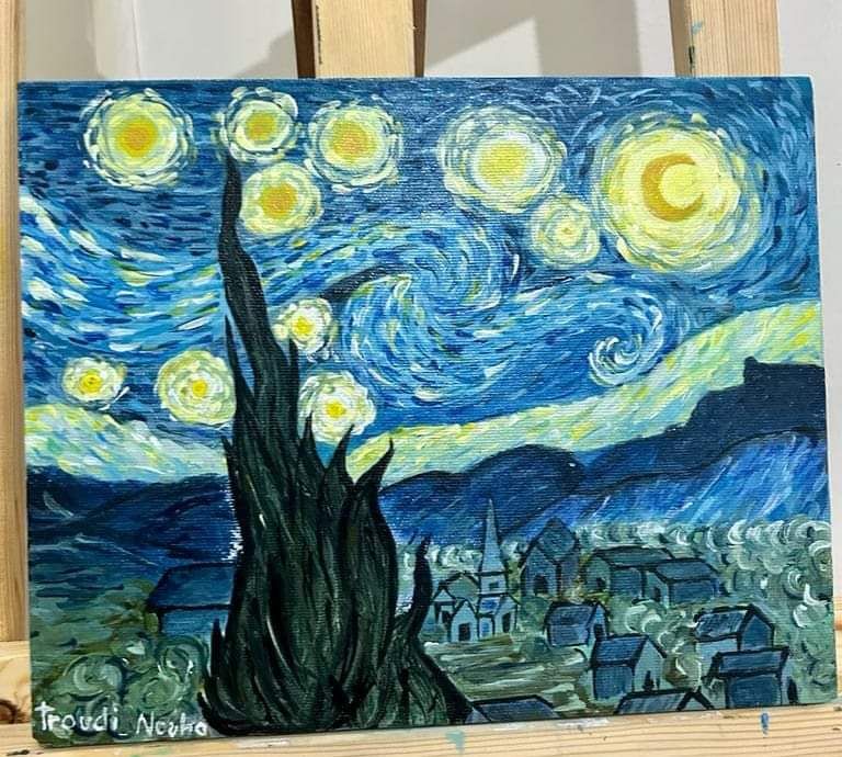 Peinture Acrylique ❤❤ . En couleurs acryliques 🖌🎨 #vangogh  