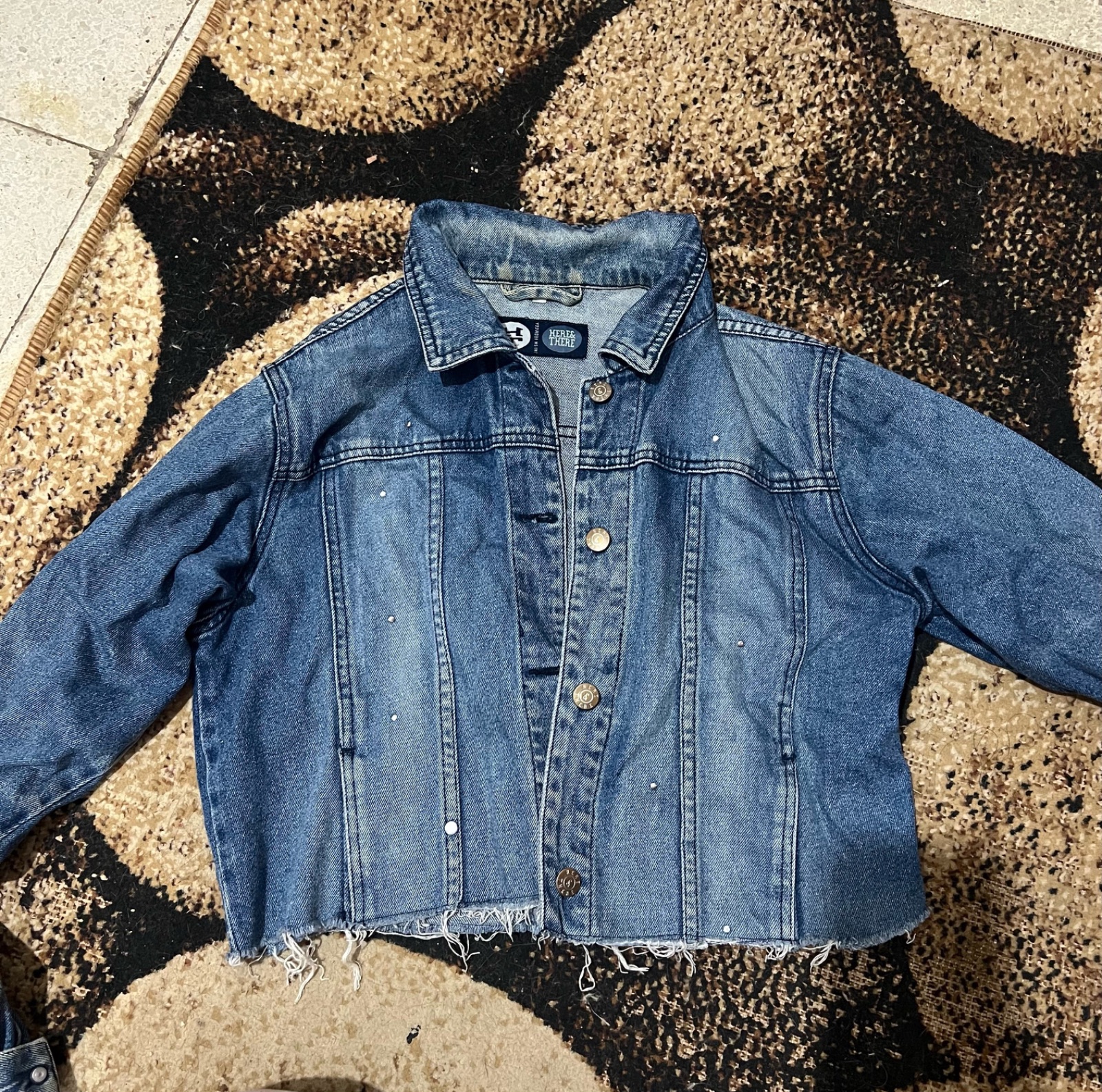Jakette jean avec strass 