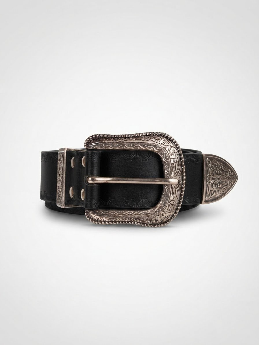 SOCeinture rétro vintage unisexe ( Hommes et Femmes ) à boucle L / XL – Ajustable 