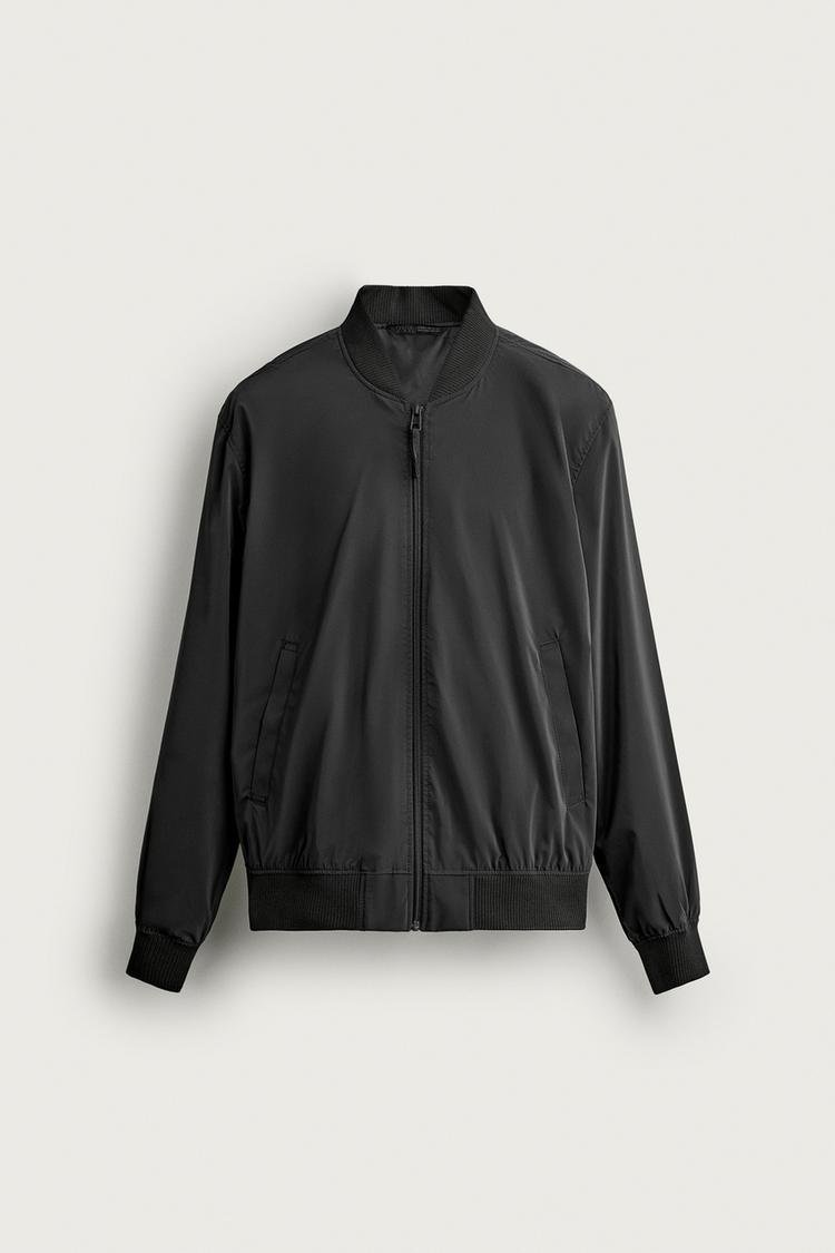 Blouson Zara Homme Bomber Technique Noir – Neuf