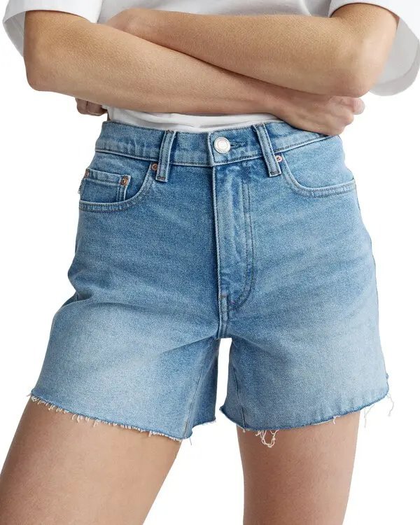 Short en jean bleu taille haute / 38 – PULL&BEAR