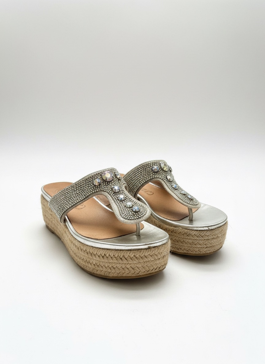 Sabot argentee en vrai cuir made in italy