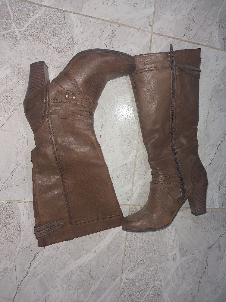 Bottes 👢 en cuir marron 