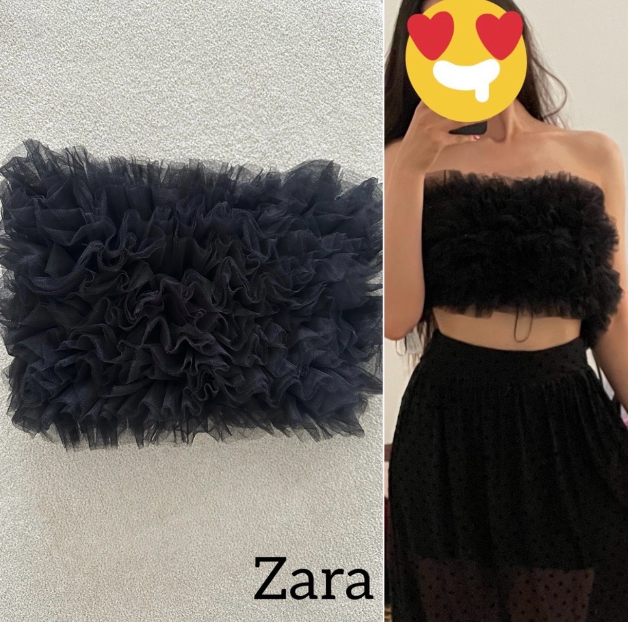 Top Zara noir taille S élastiqué