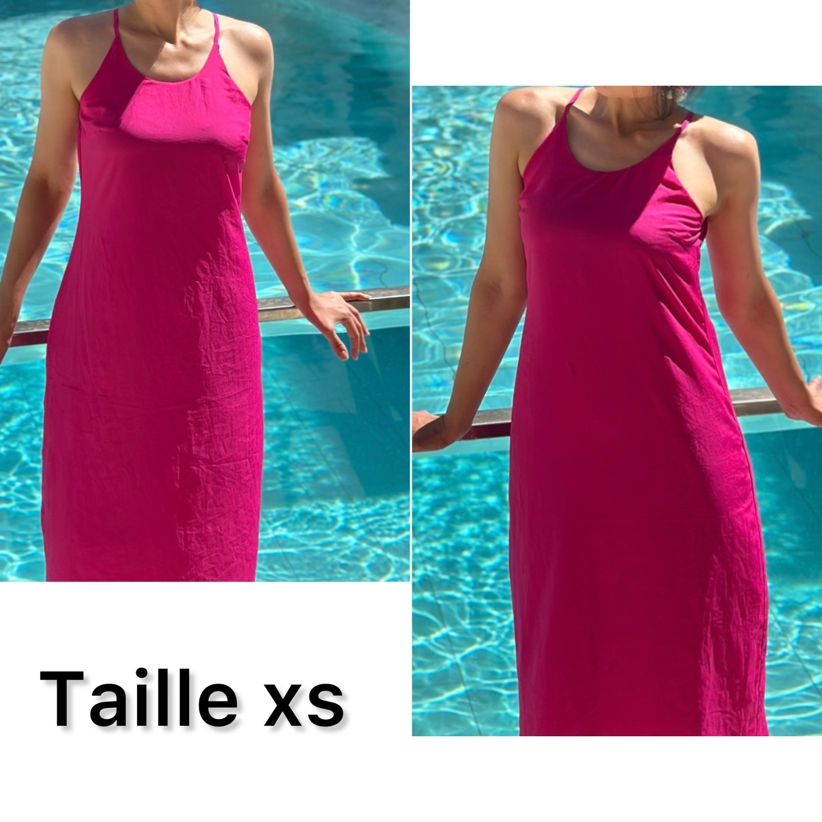 Robe longue rose bonbon taille XS