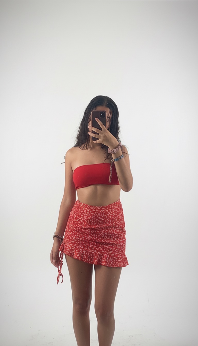 Jupe rouge courte