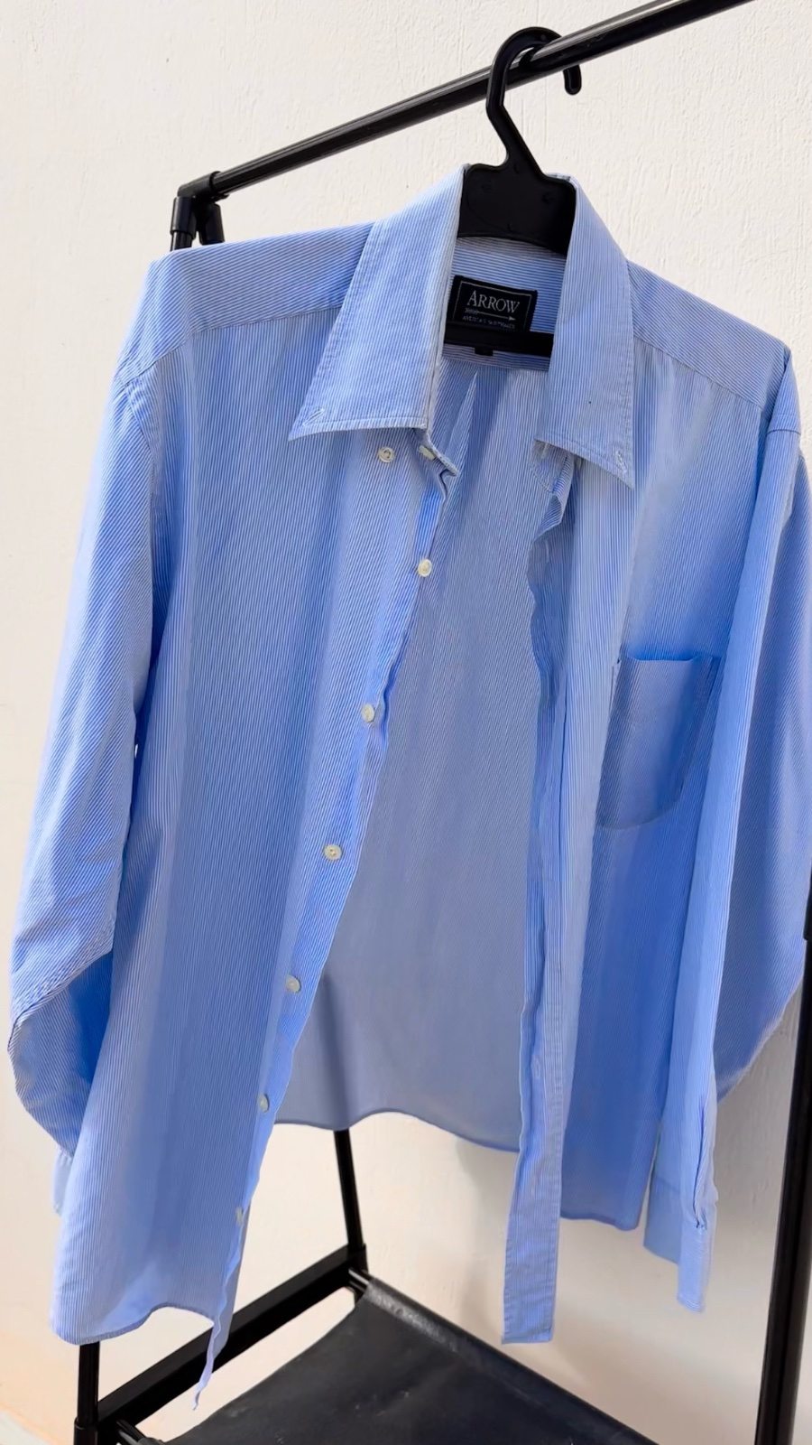 Chemise over size (rayée bl blanc)