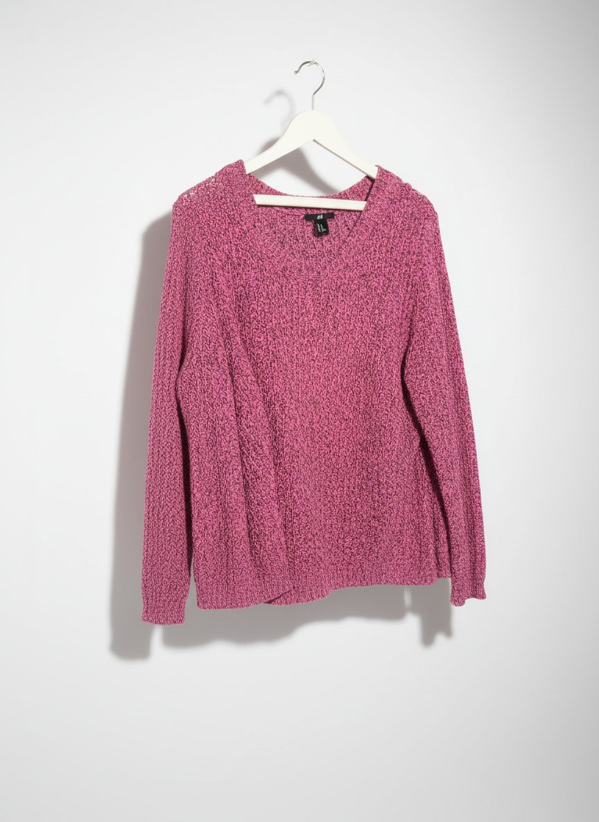 Pull chiné h&m rose et noir laine over size 