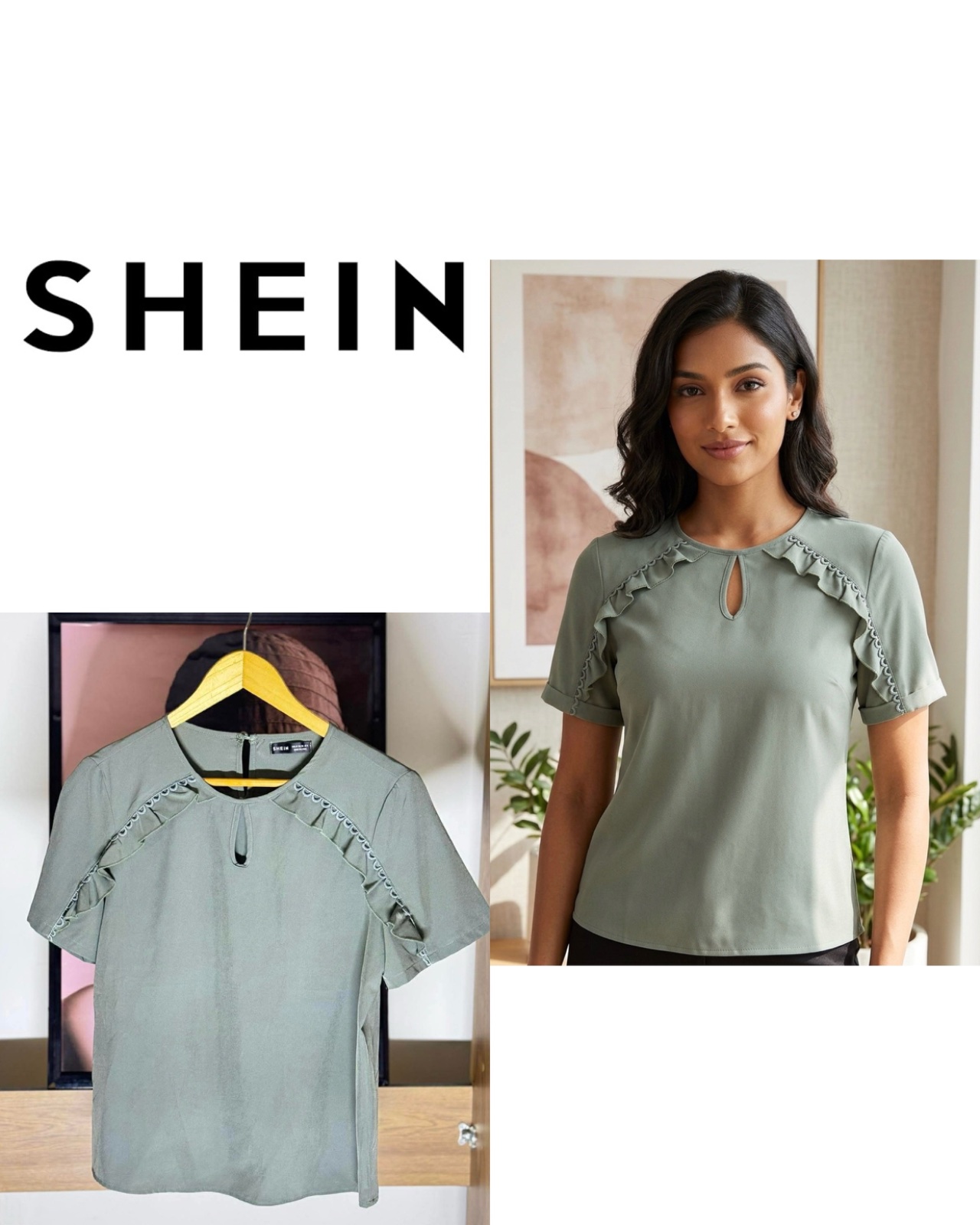 SHEIN blouse in light green